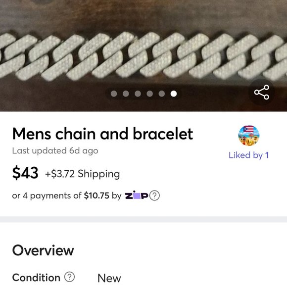 Mens silver and cz necklace and bracelet - Picture 1 of 5